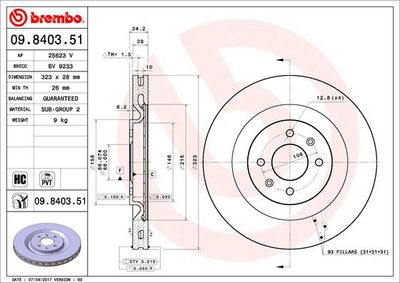 Brake Disc BREMBO 09.8403.51
