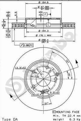 BREMBO 09.8411.11 Brake Disc