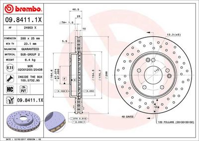 Brake Disc BREMBO 09.8411.1X
