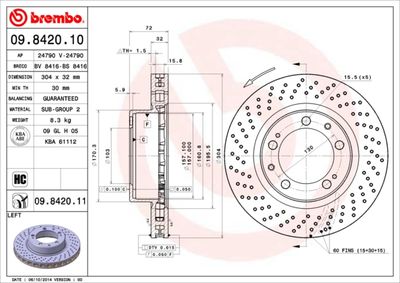 Brake Disc BREMBO 09.8420.11