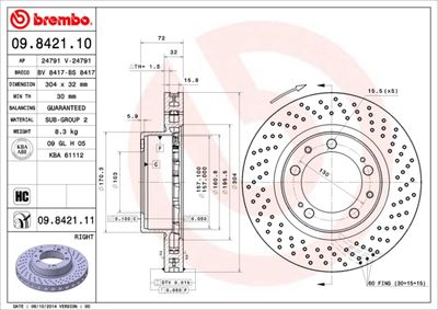 Brake Disc BREMBO 09.8421.10
