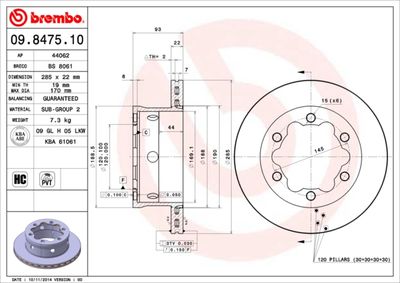 Brake Disc BREMBO 09.8475.10