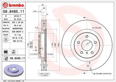 Brake Disc BREMBO 09.8485.11