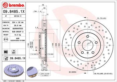 Brake Disc BREMBO 09.8485.1X