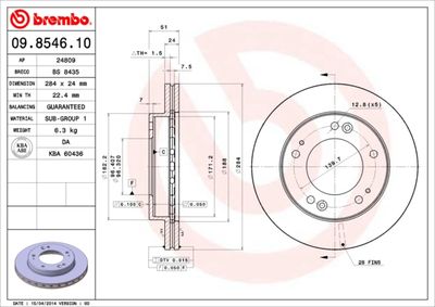 Brake Disc BREMBO 09.8546.10