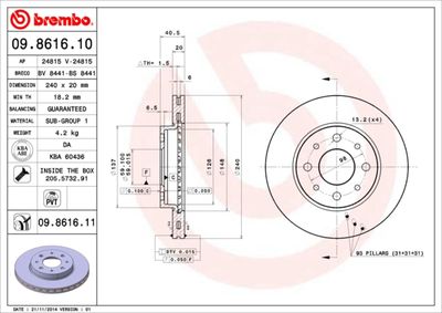 Brake Disc BREMBO 09.8616.10