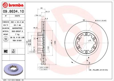 Brake Disc BREMBO 09.8634.10