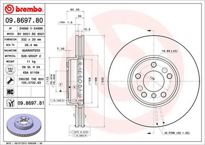 Brake Disc BREMBO 09.8697.81