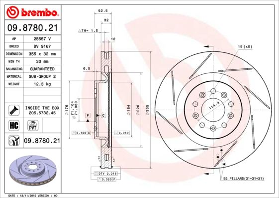BREMBO 09.8780.21 Brake Disc