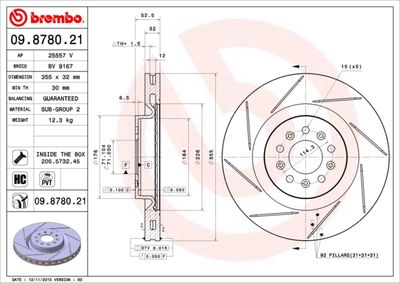 Brake Disc BREMBO 09.8780.21