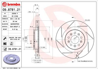 Brake Disc BREMBO 09.8781.21