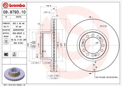 Brake Disc BREMBO 09.8793.10