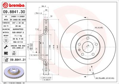 Brake Disc BREMBO 09.8841.31