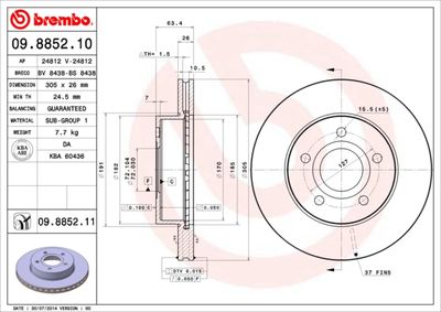 Brake Disc BREMBO 09.8852.11