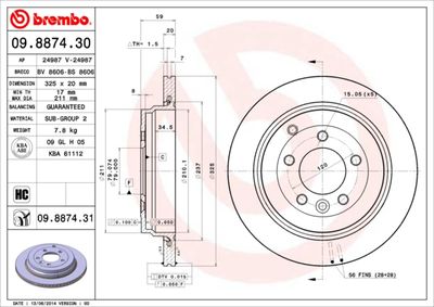 Brake Disc BREMBO 09.8874.30