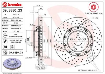 Brake Disc BREMBO 09.8880.23