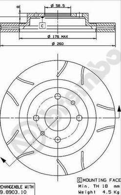 BREMBO 09.8903.75 Brake Disc