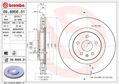 Brake Disc BREMBO 09.8906.31