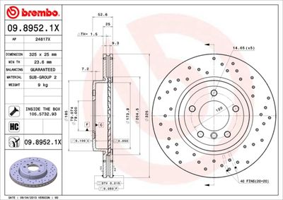 Brake Disc BREMBO 09.8952.1X