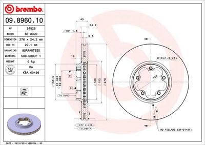 Brake Disc BREMBO 09.8960.10