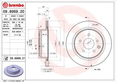Brake Disc BREMBO 09.8969.20