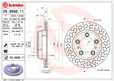 Brake Disc BREMBO 09.8998.11
