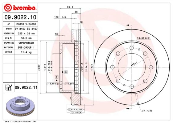 BREMBO 09.9022.11 Brake Disc