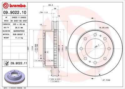 Brake Disc BREMBO 09.9022.11