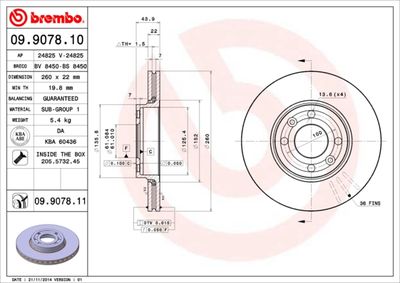 Brake Disc BREMBO 09.9078.10