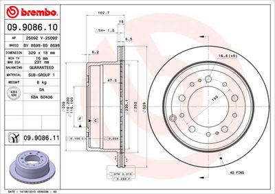 Brake Disc BREMBO 09.9086.11