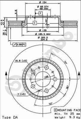 Brake Disc BREMBO 09.9130.75