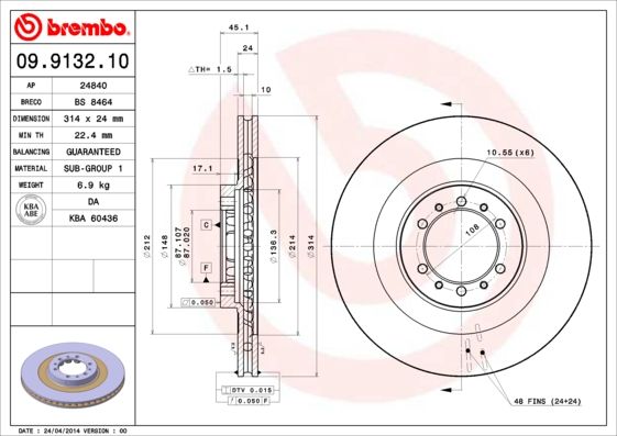 BREMBO 09.9132.10 Brake Disc