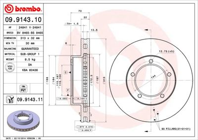 Brake Disc BREMBO 09.9143.10