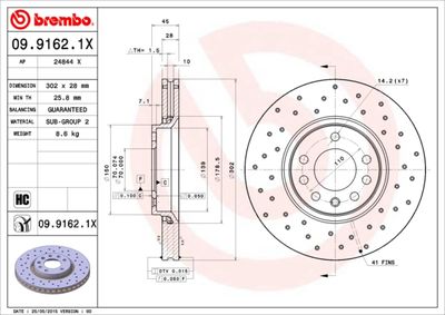 Brake Disc BREMBO 09.9162.1X