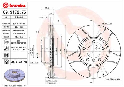 Brake Disc BREMBO 09.9172.75