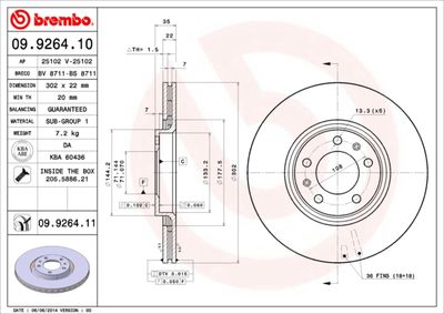 Brake Disc BREMBO 09.9264.10