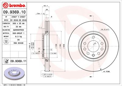 Brake Disc BREMBO 09.9369.10