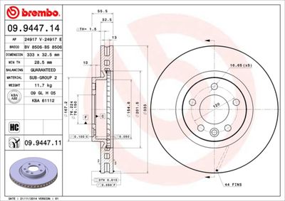 Brake Disc BREMBO 09.9447.14