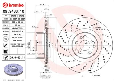 Brake Disc BREMBO 09.9463.10