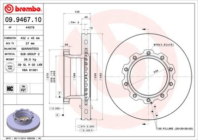 Brake Disc BREMBO 09.9467.10