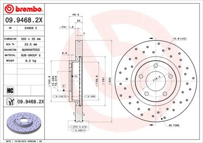Brake Disc BREMBO 09.9468.2X