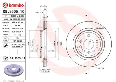 Brake Disc BREMBO 09.9505.10