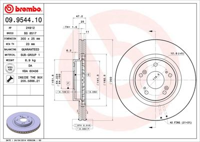 Brake Disc BREMBO 09.9544.11