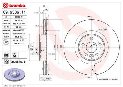 Brake Disc BREMBO 09.9586.11