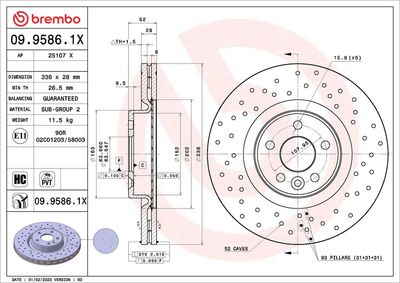 Brake Disc BREMBO 09.9586.1X