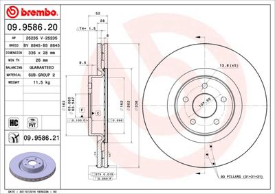 Brake Disc BREMBO 09.9586.20