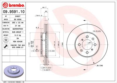 Brake Disc BREMBO 09.9591.10