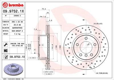 Brake Disc BREMBO 09.9752.1X