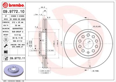 Brake Disc BREMBO 09.9772.11