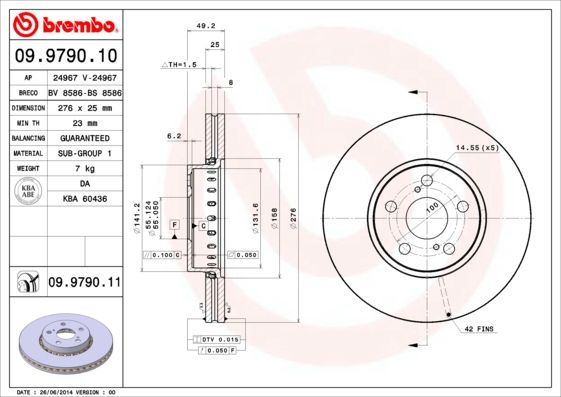 BREMBO 09.9790.11 Brake Disc